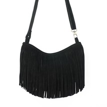 LilyHood 2022 Women Leather Long Fringe Shoulder Bag Tassel Boho Hippie Gypsy Ro - £76.28 GBP