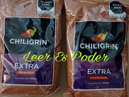 2X CHILIGRIN CHAMOY CHILE POLVO CHILI POWDER 2 OF 500g (17.6 oz) PRIORIT... - £17.71 GBP