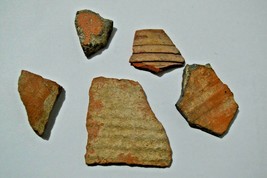 Lot of 5 Original Ancient Bronze Age Pieces of Pottery, circa 13 - 8 cen... - $39.50