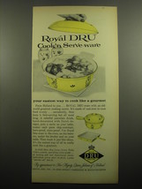 1960 Royal Dru Cook&#39;n Serve-ware Ad - your easiest way to cook like a gourmet - $14.99