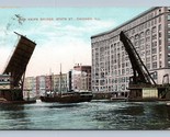 Ships Under Knife Bridge State Street Chicago Illinois IL 1912 DB Postca... - $2.92