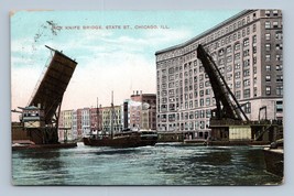 Ships Under Knife Bridge State Street Chicago Illinois IL 1912 DB Postcard M8 - £2.29 GBP