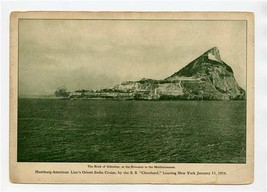 Hamburg American Line Cruise 1914 Picture Card Rock of Gibraltar Mediterranean - £21.72 GBP