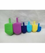 (6) Colorful Plastic Hanukkah Spinning Dreidel Tops - €12,79 EUR