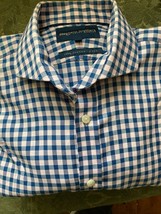 1919 Stephens Brothers Lilac Check Shirt, Men&#39;s Size 46, Chest M, Vintage Free P - $13.91