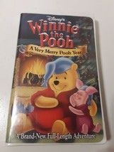 Disney&#39;s Winnie The Pooh A Very Merry Pooh Year Christmas VHS Tape - £2.32 GBP