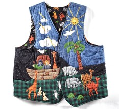Noahs Ark Vest Handmade Vintage Handcrafted Reversible Grandma Core One ... - $44.54