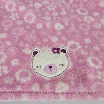 Baby Gear Girl Pink Plush Fleece Flower Teddy Bear Blanket - $59.39