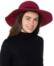 allbrand365 designer Womens Wool Felt Floppy Hat,Dark Red,One Size - £31.29 GBP