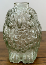 Vintage Wise Old Owl Clear Glass Coin Bank – Classic Savings Jar - $18.52