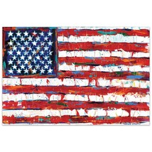 32 x 48 in. American Flag Frameless Tempered Glass Panel Contemporary Wall Art - £180.30 GBP