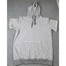 Adidas Sweatshirt Men&#39;s Large Hooded SS Heathered Grey Comfort Sport Pul... - $12.97