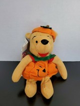Walt Disney&#39;s Winnie the Pooh wearing Pumpkin Halloween Costume Plush with tags - £7.53 GBP