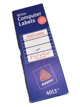 VTG Avery Computer Labels 3 1/2&quot; x 15/16&quot; No. 4013 continuous feed dot matrix - £27.04 GBP