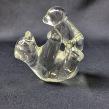Art Glass Mom &amp; Baby Bears Paperweight Sun-catcher Figurine Action International - £7.90 GBP