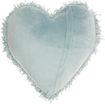 Heart Shaped Celadon Shag Accent Pillow - £40.01 GBP