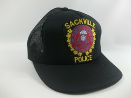 Sackville Police Patch Hat Vintage Black Snapback Trucker Cap - £23.85 GBP