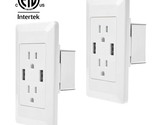 2 Pack 15-Amp Duplex Electrical Wall Outlet White Replacement With Dual ... - $35.99