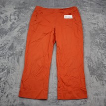 Talbots Pants Womens 10 Orange Cropped Wide Leg Button Pocket Zip Mid Rise - £23.34 GBP