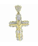 2.00 Ct Round Diamond Jesus Cross Crucifix Pendant Charm 14k Yellow Gold... - £191.50 GBP