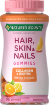 Nature&#39;s Bounty Hair Skin and Nails With Collagen and Biotin;  Gummies;  90 Coun - £28.18 GBP