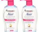 (2) Nair Hair Remover Sensitive Formula Shower Power Coconut Oil &amp; Vitam... - £21.24 GBP