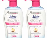 (2) Nair Hair Remover Sensitive Formula Shower Power Coconut Oil &amp; Vitam... - £21.01 GBP