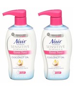 (2) Nair Hair Remover Sensitive Formula Shower Power Coconut Oil &amp; Vitam... - £21.30 GBP