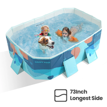 Outdoor/Indoor Foldable Swimming Pool for Family Kids &amp; Pets 73&quot; X 54&quot; X 18&quot; NEW - £74.22 GBP