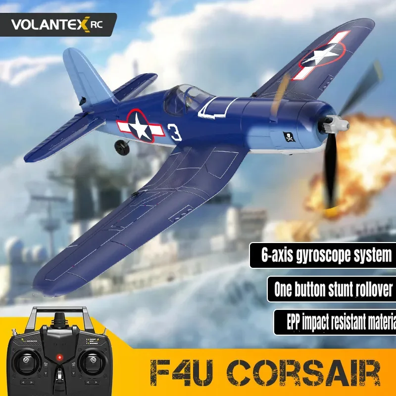 Volantex New F4U Corsair RC Plane EPP Foam 400mm Wingspan 4CH 6-Axis One Key - £101.14 GBP