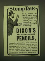 1902 Dixon&#39;s American Graphite Pencils Ad - Stump talk - £14.78 GBP