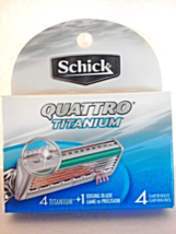 New Schick Quattro Titanium Cartridges 4 Blades + 1 Edging Blade 4 Count Pack - £7.81 GBP
