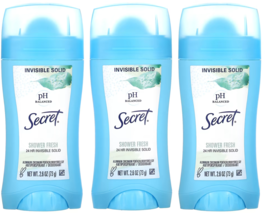 Secret 24-Hour Antiperspirant &amp; Deodorant Stick, Shower Fresh, 2.6 OZ Pack Of 3 - £11.42 GBP