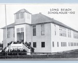 École Bâtiment de Long Plage Washington Wa Unp Carte Postale Q9 - $5.08