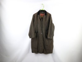 Vtg 30s 40s Rockabilly Women 14 Distressed Velvet Collar Trench Coat Rain Jacket - £77.97 GBP