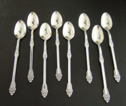 8 Iced Tea Spoons Rembrandt Oneida Heirloom Cube Mark Stainless Silverware 7.25&quot; - £62.21 GBP