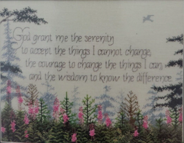 Serenity Prayer Embroidery Kit DMC Tree of Life Floral Bird Peace Religi... - $22.95