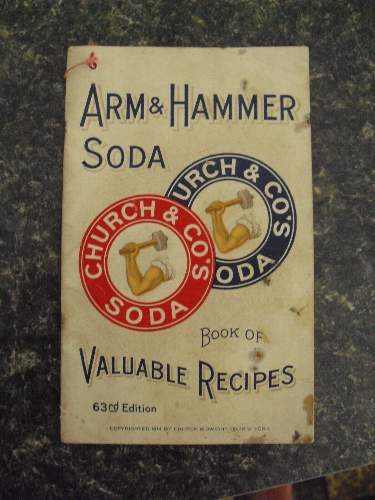 Vintage 1914 Booklet Arm &amp; Hammer Soda 63rd Recipe Book - $18.81