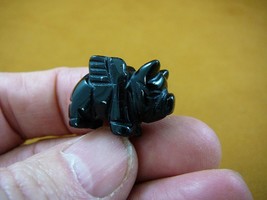 (Y-PIG-FL-520) little 1&quot; Black onyx FLY flying PIG pigs gemstone FIGURIN... - $8.59