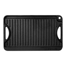 14x8.5 inch Reversible Grill Griddle Pre-Seasoned BBQ Pan Cast Iron Black - €44,34 EUR