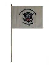 AES 12x18 12&quot;x18&quot; Wholesale Lot of 3 U.S. Coast Guard Stick Flag Wood Staff Vivi - £11.93 GBP