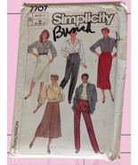 Simplicity 7707 Uncut 1986 Misses Skirts Pants Culottes Size 10-12-14 Pa... - $149.27 MXN