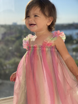 Neon Rainbow tulle dress baby, first birthday dress, tulle dress baby, t... - £27.64 GBP