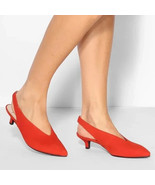 VAGABOND Minna Tangerine Suede Pointed Kitten Heel Shoes SIZE 37 STY 471... - $135.67 CAD