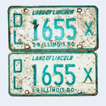 1980 United States Illinois Land of Lincoln Dealer License Plate DL 1655 X - £20.23 GBP