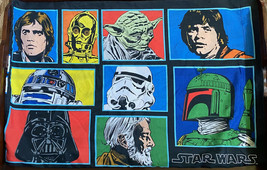 1977 Star Wars Pillowcase Skywalker Vader C3P0 Solo Yoda Obi Wan Boba Jay Franco - £31.11 GBP