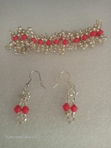 Beaded Bracelet and Earrings Set Peach Handmade $9.99 (118) - £7.96 GBP