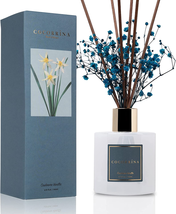 Premium Reed Set with Preserved Baby&#39;S Breath Cotton Stick Cashmere Vanilla - £29.99 GBP