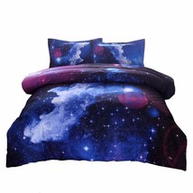 Galaxy Bedding Sets Outer Space Comforter 3D Printed Space Quilt Set Ful... - $52.24