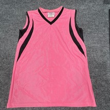 Teamwork Athletic Apparel Jersey Womens Large (34-36) Pink Black Mesh Sl... - $11.76
